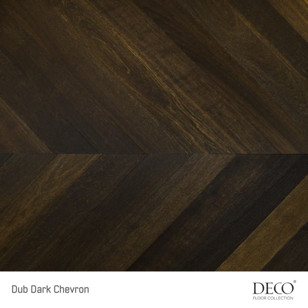 Dub Dark Onyx chevron L – drevená podlaha